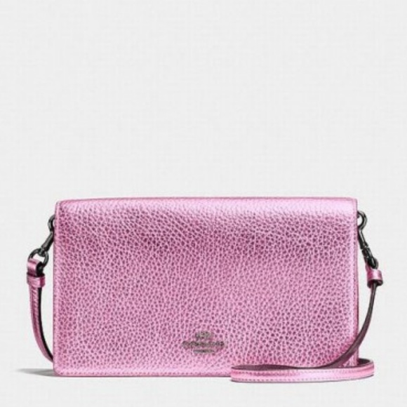 metallic coach purse